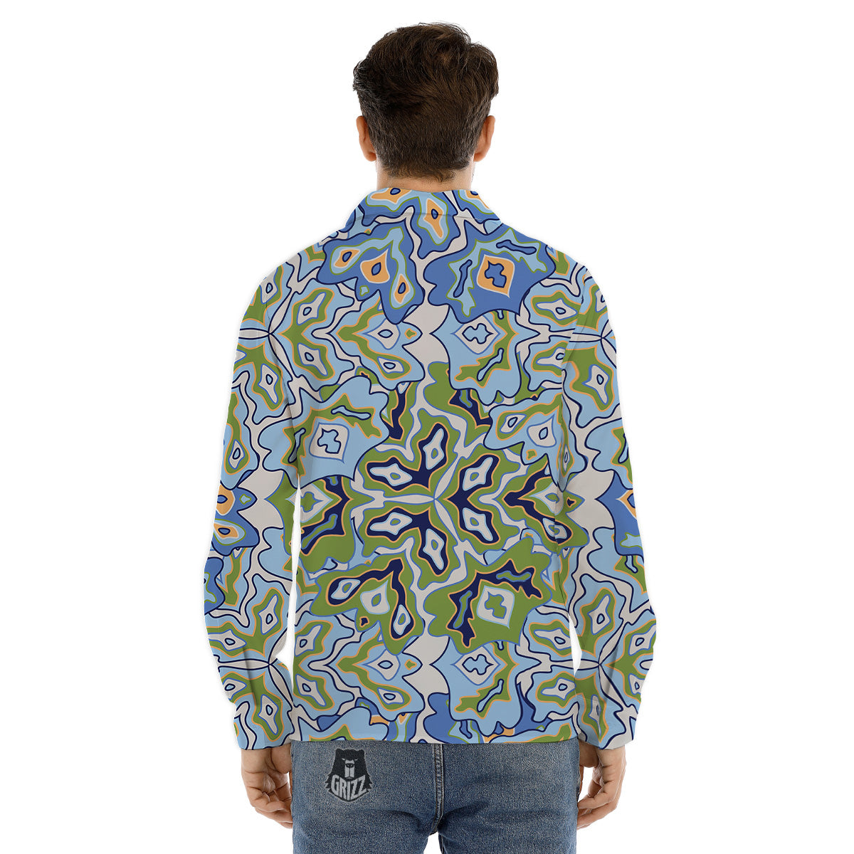 Fire Skeleton Robot Print Men's Dress Shirts-grizzshop