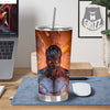 Fire Skeleton Robot Print Tumbler-grizzshop