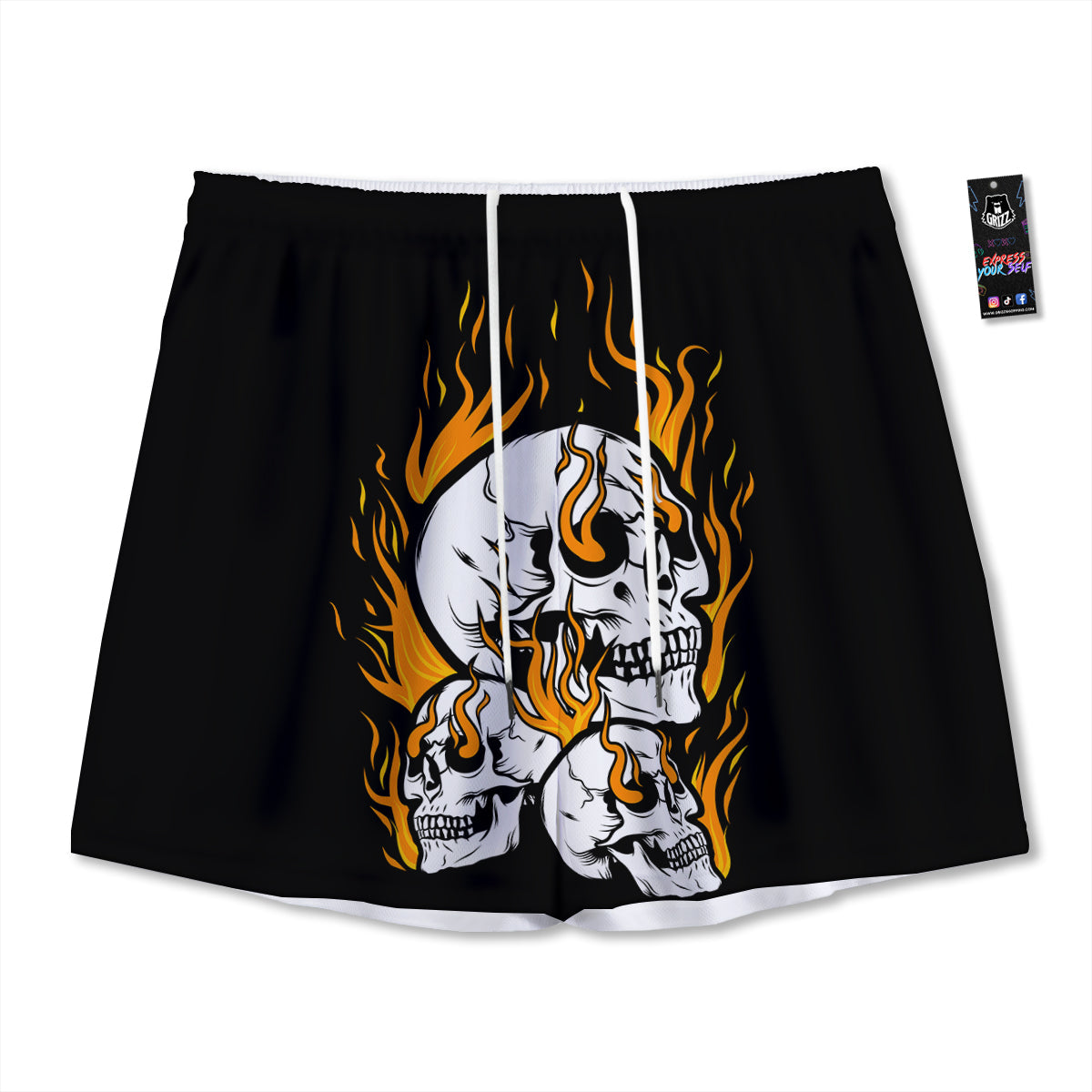 Hot Air Balloon Floral Print Pattern Mesh Shorts