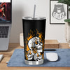 Fire Skull Head Print Tumbler-grizzshop