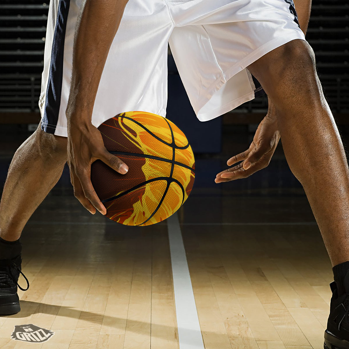 Fire Tornado Print Basketball-grizzshop
