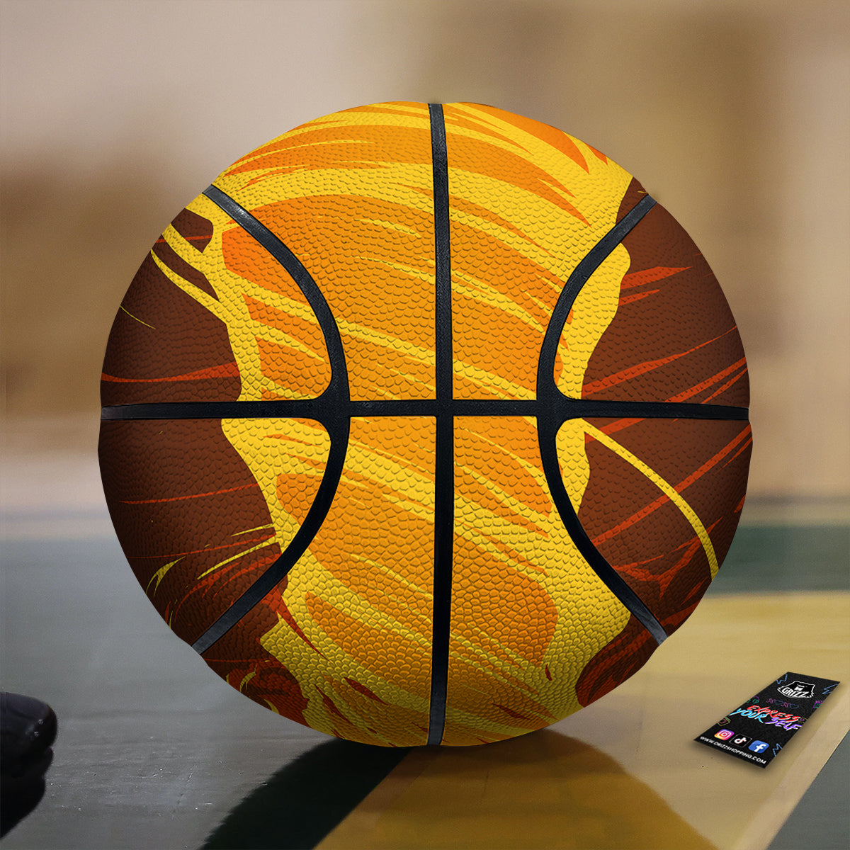 Fire Tornado Print Basketball-grizzshop