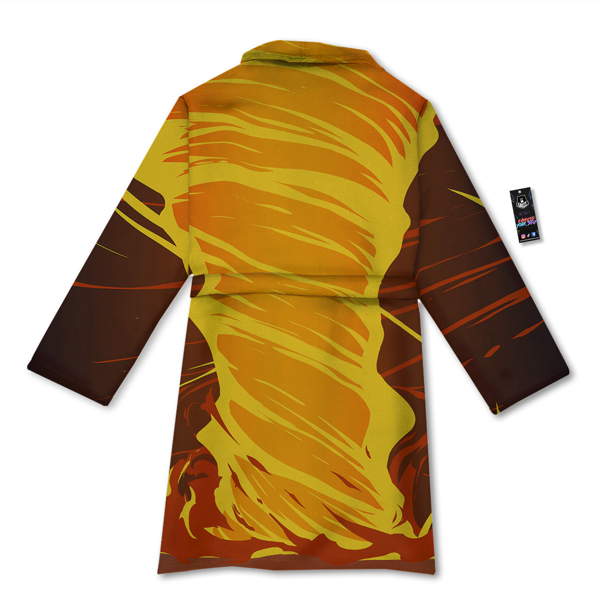 Fire Tornado Print Bathrobe-grizzshop