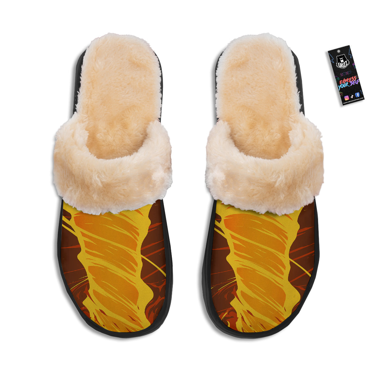 Fire Tornado Print Slippers-grizzshop