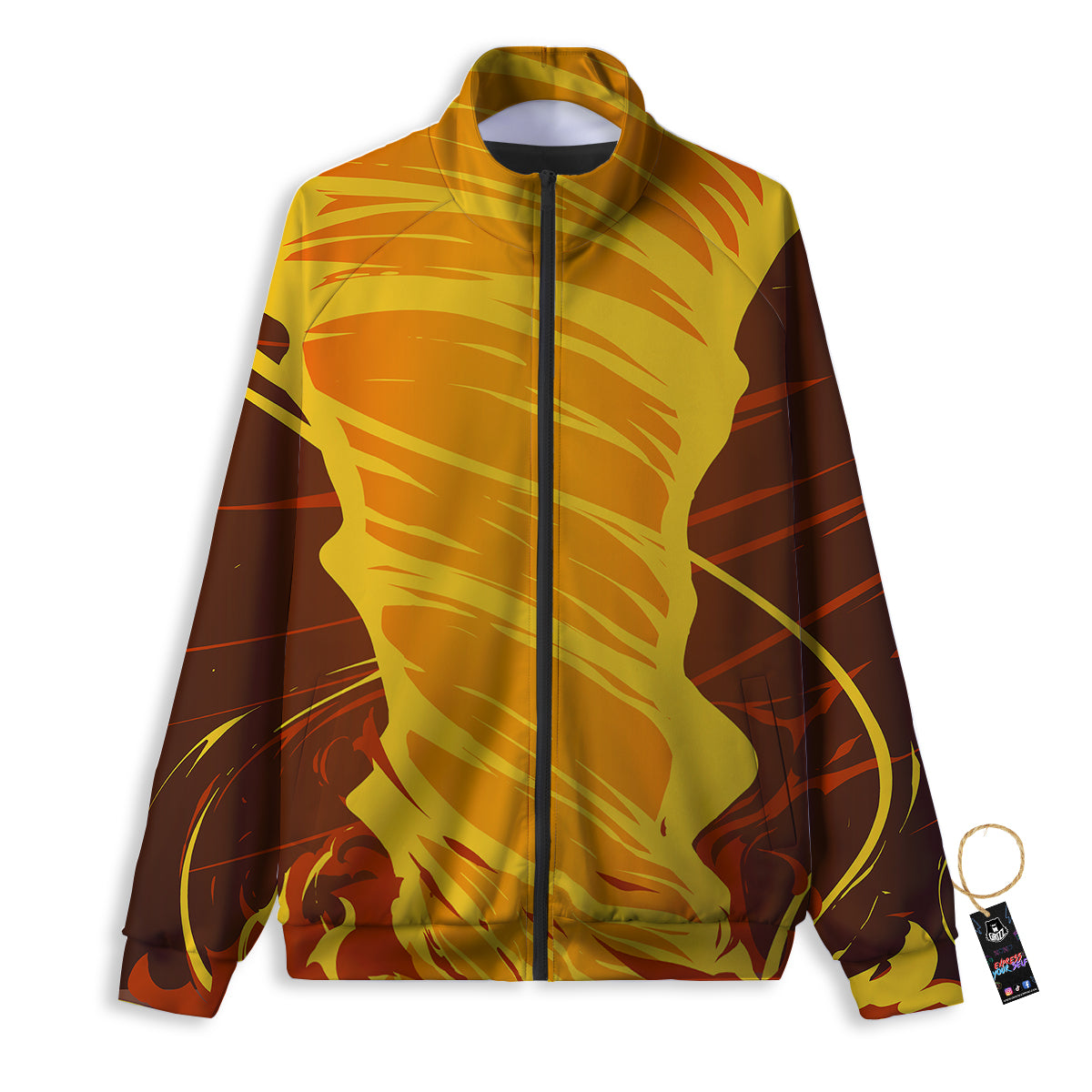Fire Tornado Print Track Jacket-grizzshop