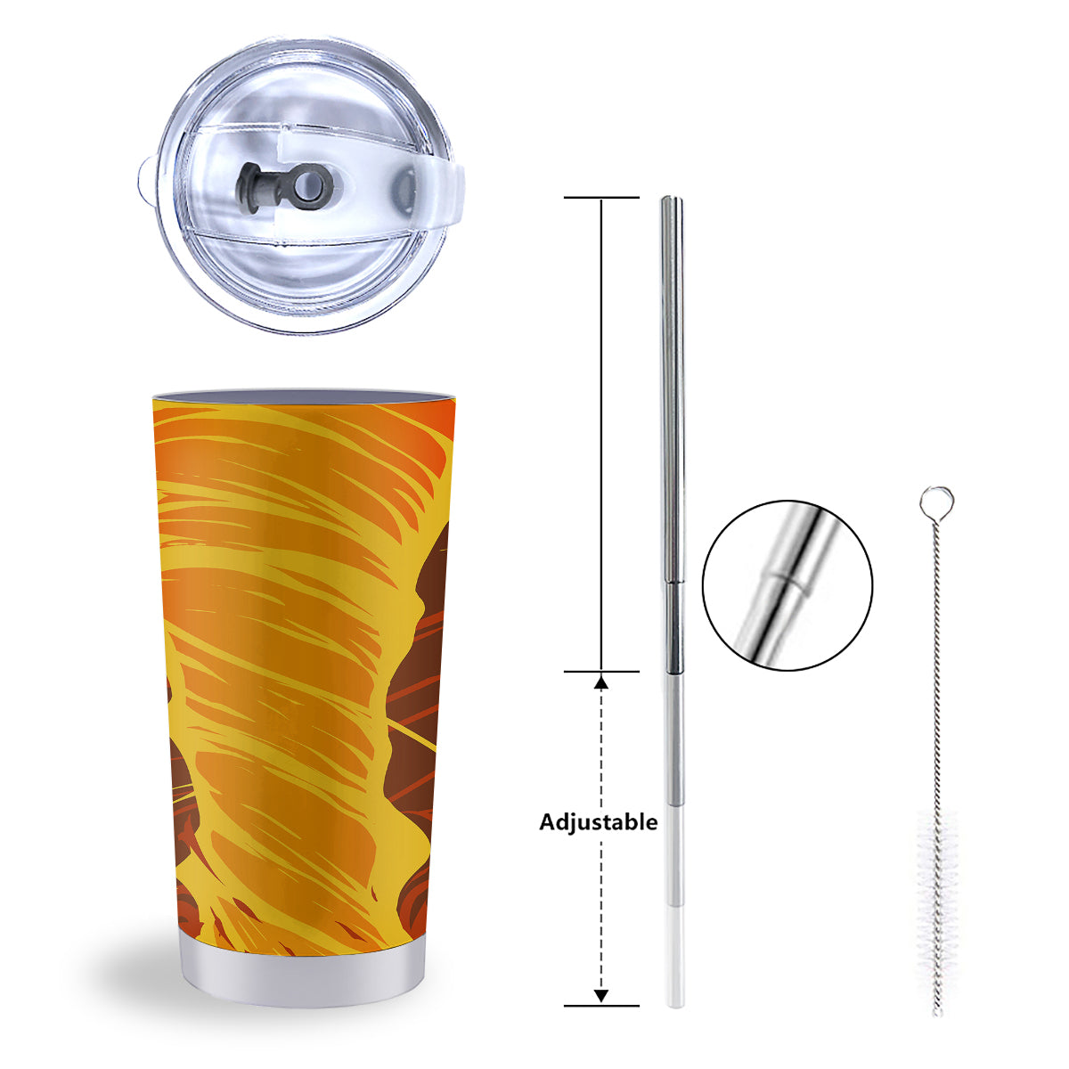 Fire Tornado Print Tumbler-grizzshop