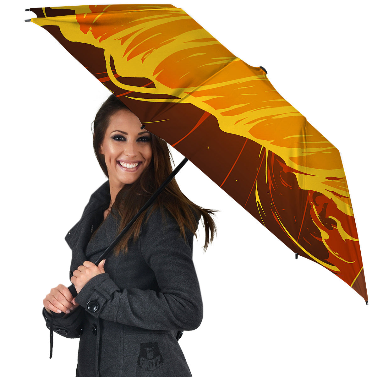Fire Tornado Print Umbrella-grizzshop