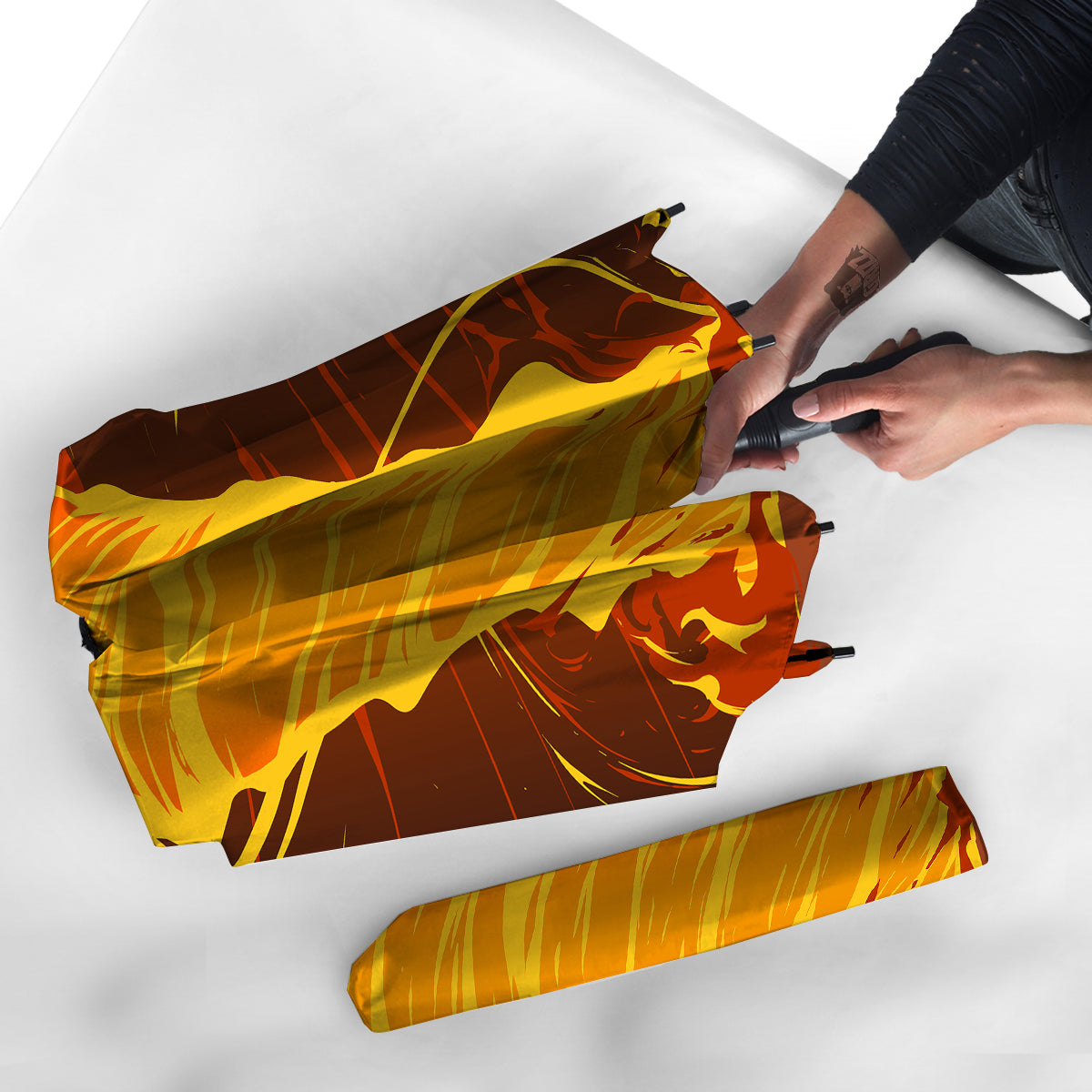 Fire Tornado Print Umbrella-grizzshop