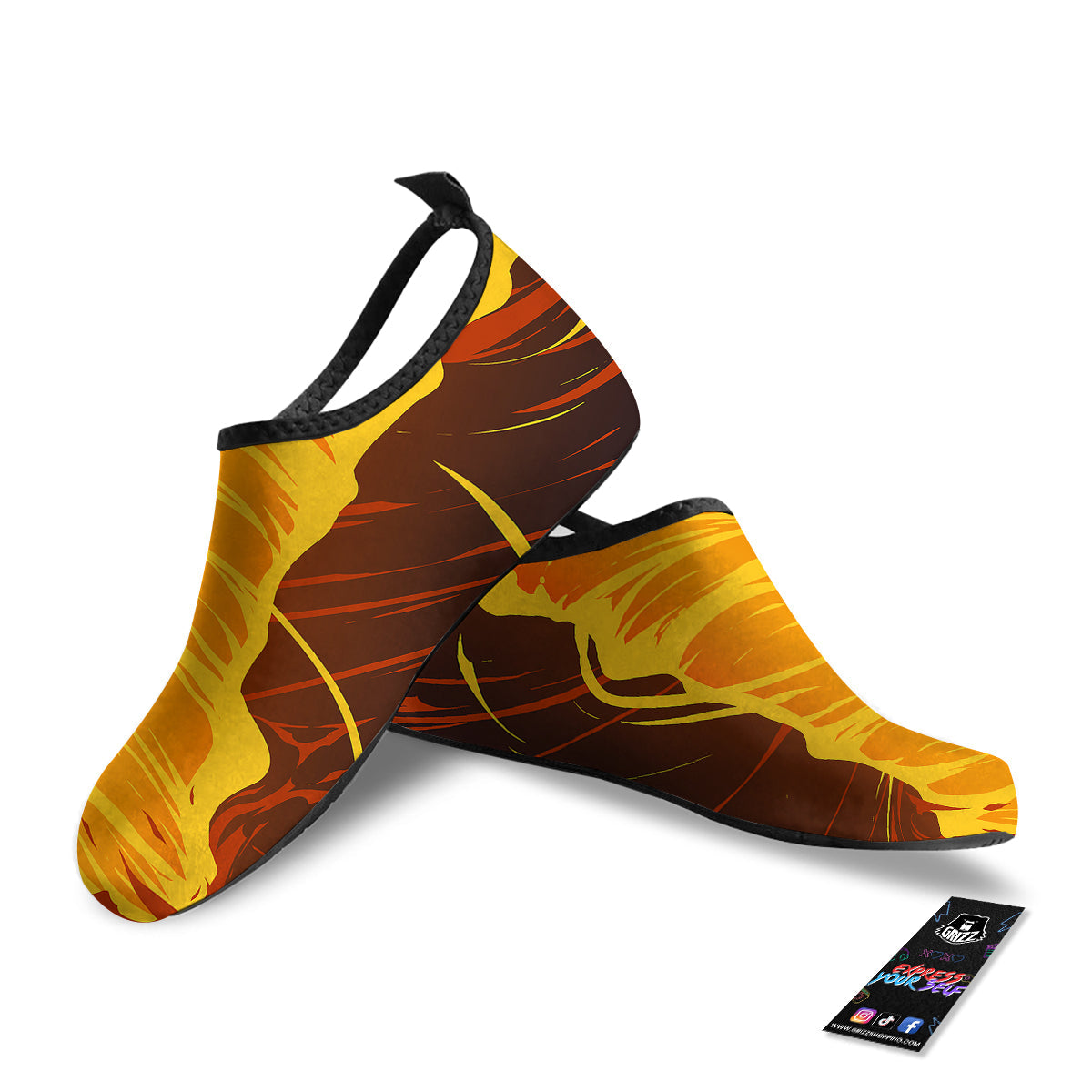 Fire Tornado Print Water Shoes-grizzshop