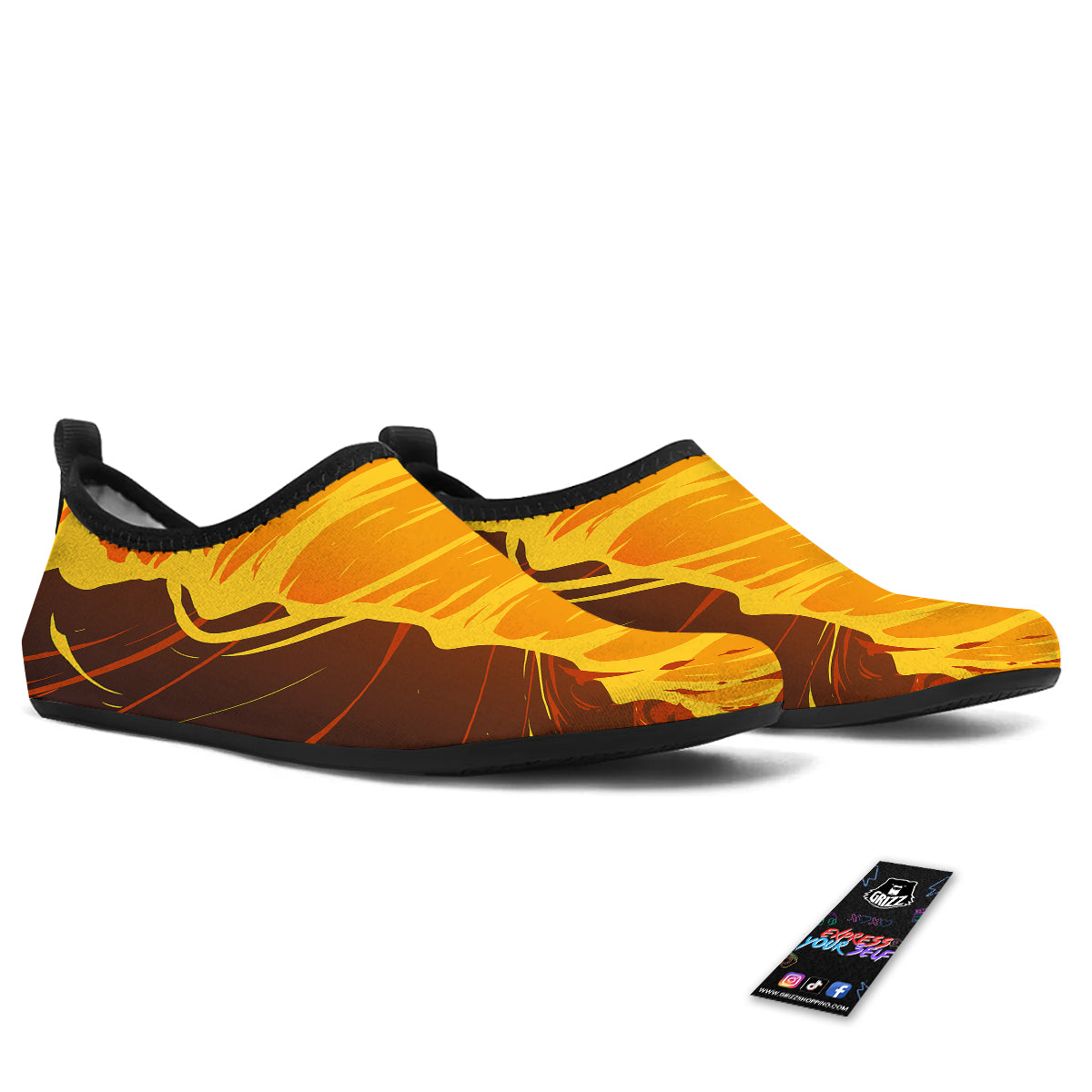 Fire Tornado Print Water Shoes-grizzshop