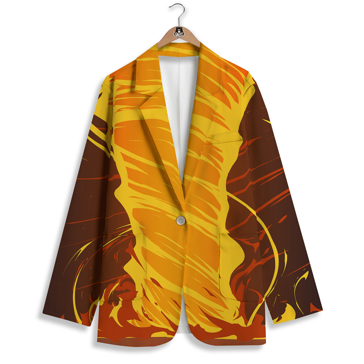 Fire Tornado Print Women's Blazer-grizzshop
