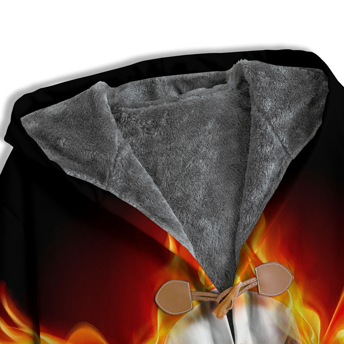 Fire Wings With Flaming Skull Print Men's Windbreaker Jacket-grizzshop