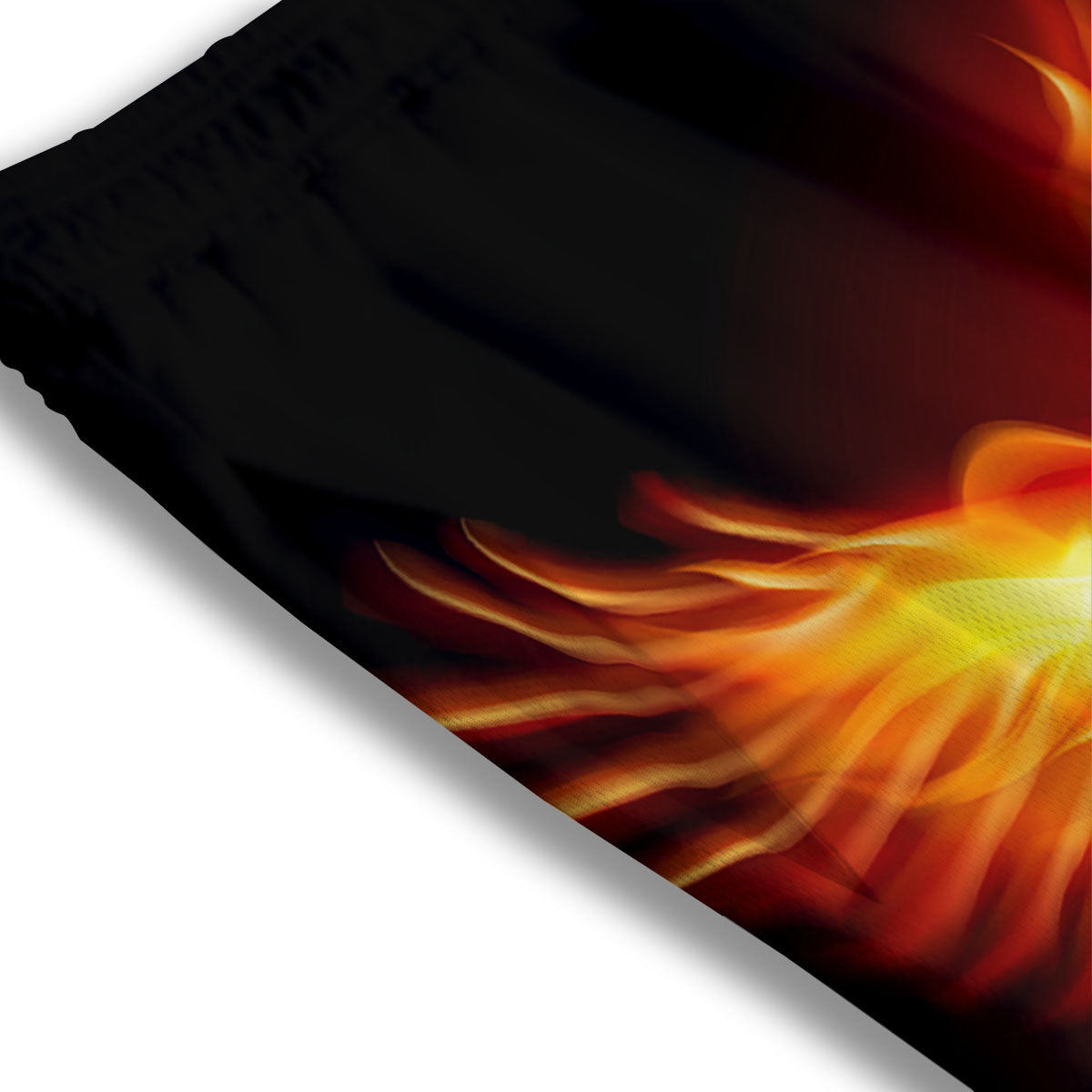 Fire Wings With Flaming Skull Print Mesh Shorts