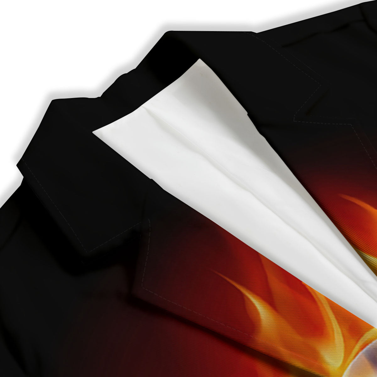Fire Wings With Flaming Skull Print Women's Blazer-grizzshop