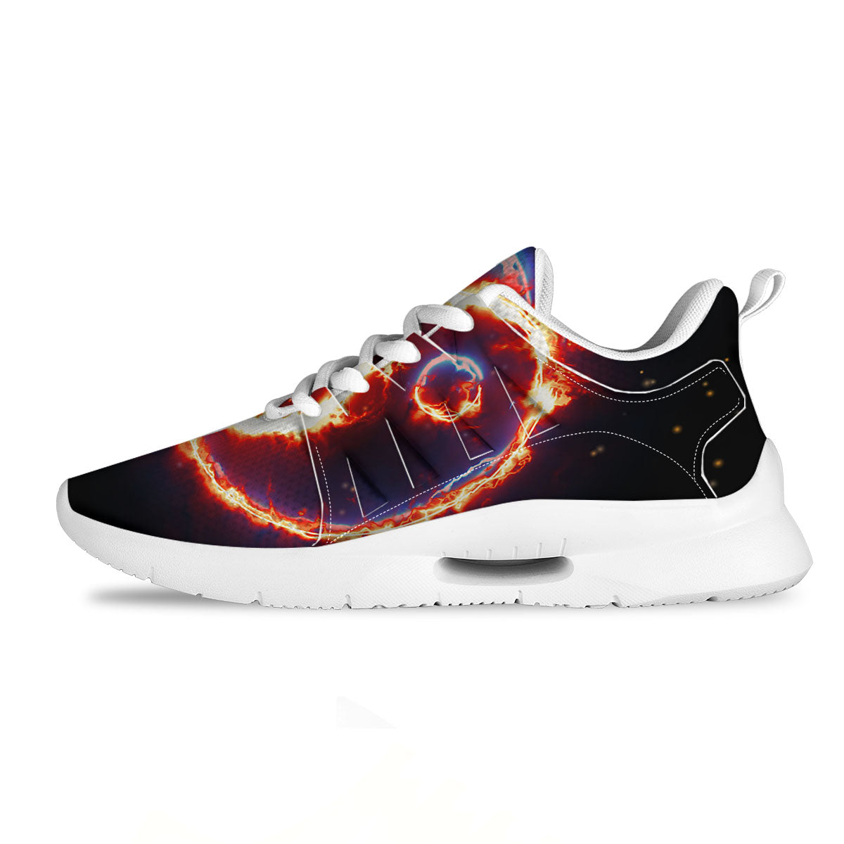 Fire Yin Yang Blue And Red Print Tennis Shoes-grizzshop