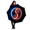 Fire Yin Yang Blue And Red Print Umbrella-grizzshop