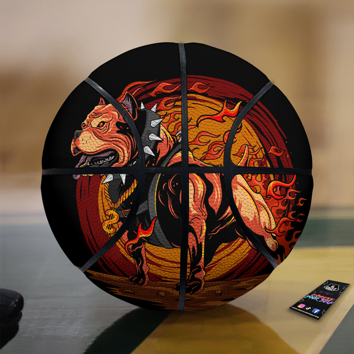 Fire Pitbull Print Basketball