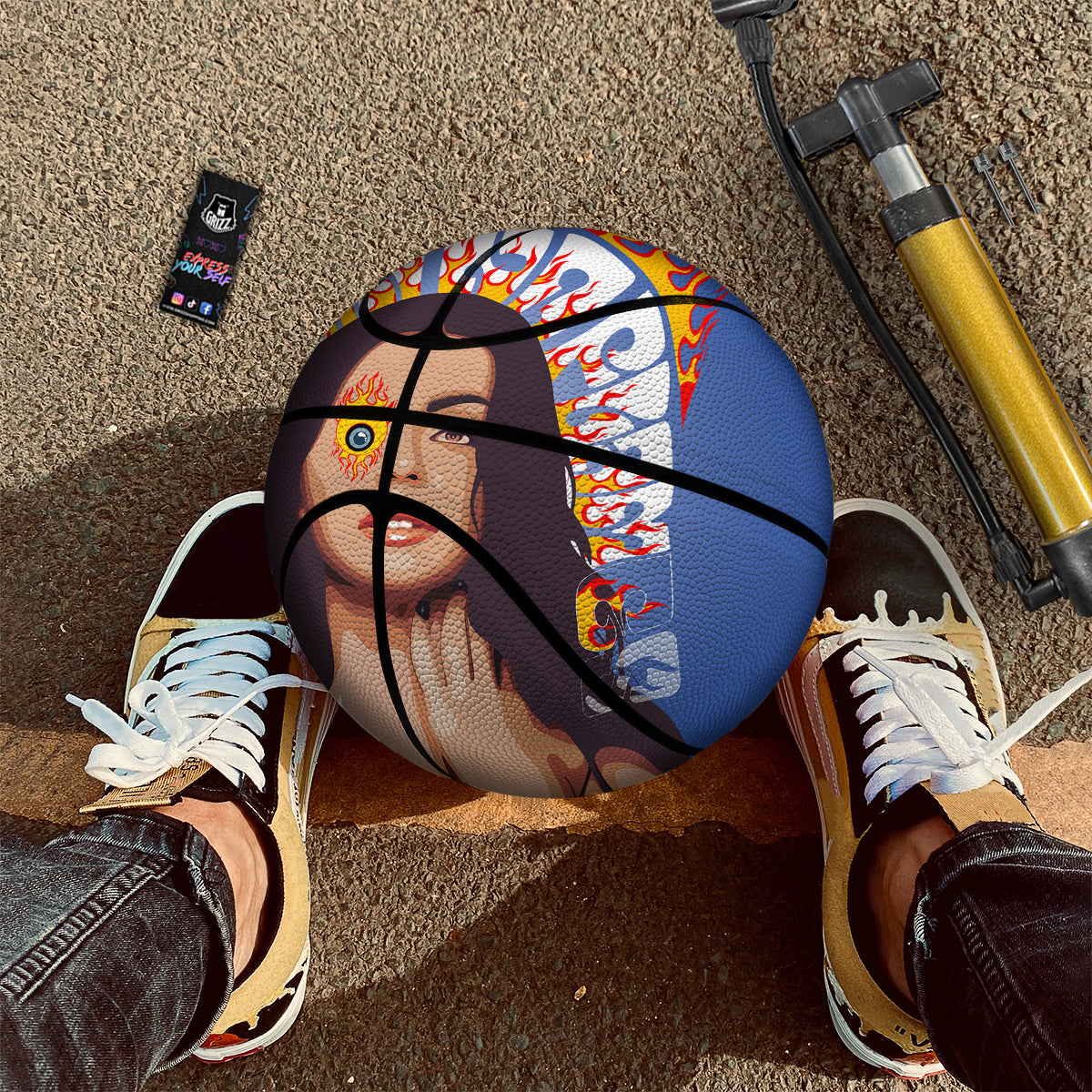 Fire Psychedelic Women Print Basketball
