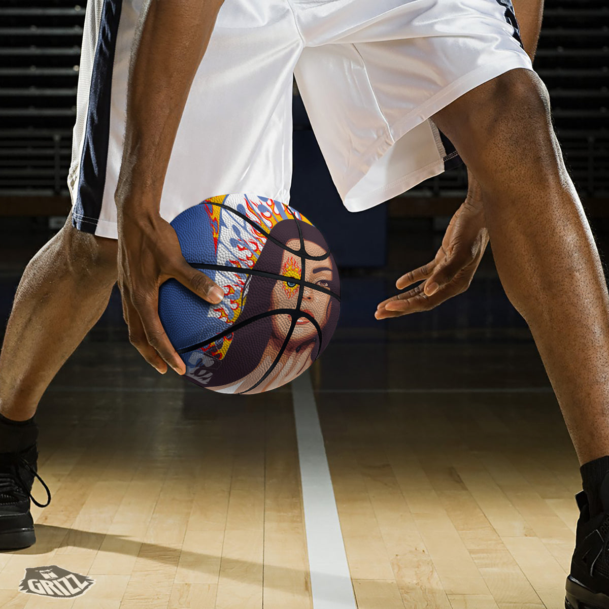 Fire Psychedelic Women Print Basketball