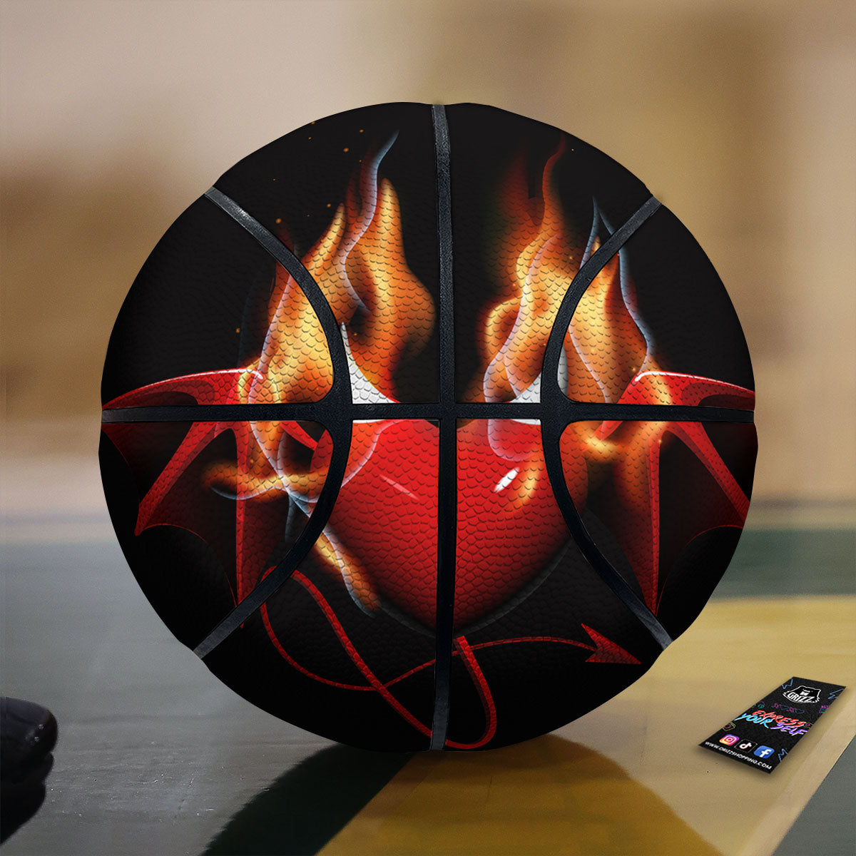 Floral Neon Skull Print Pattern Basketball