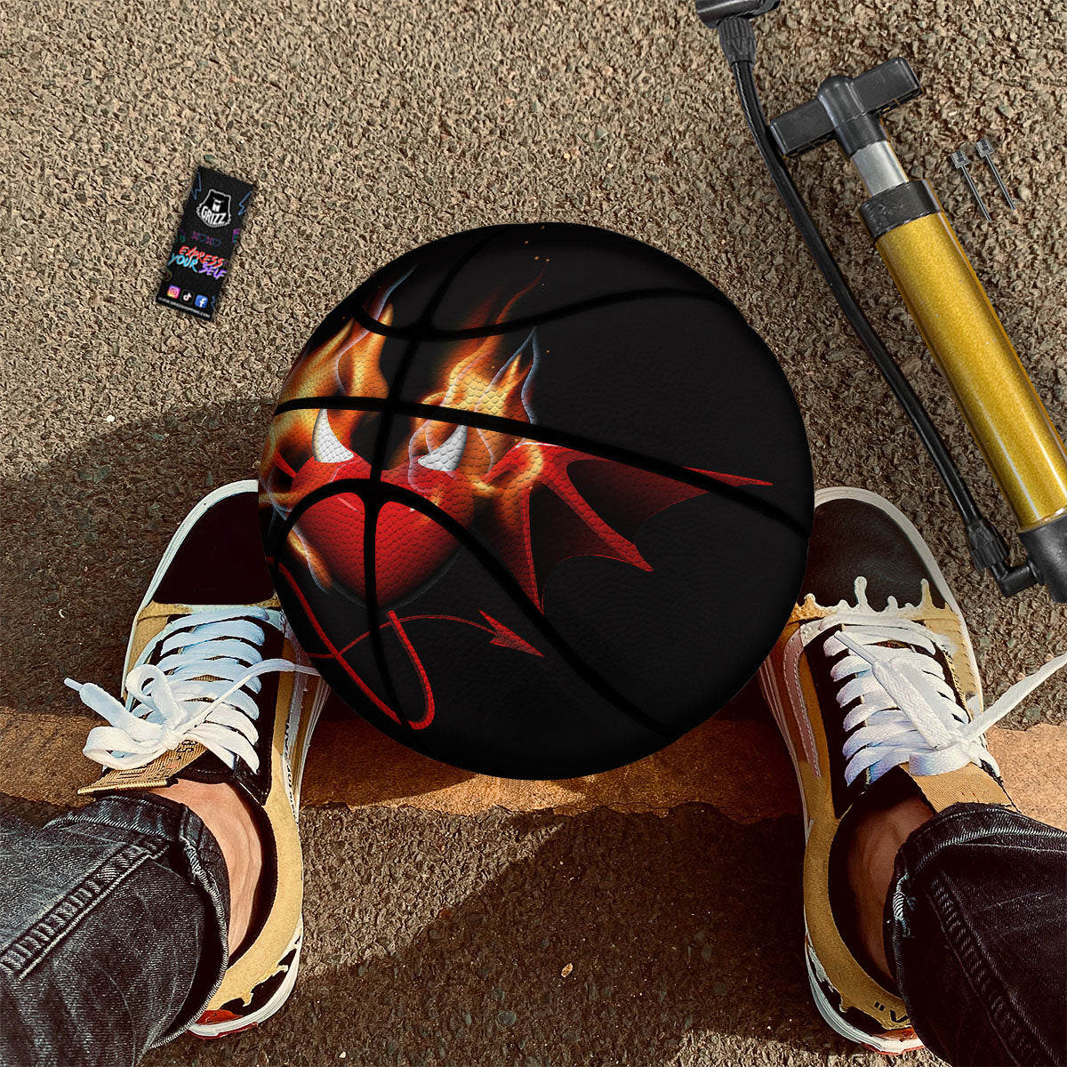 Floral Neon Skull Print Pattern Basketball