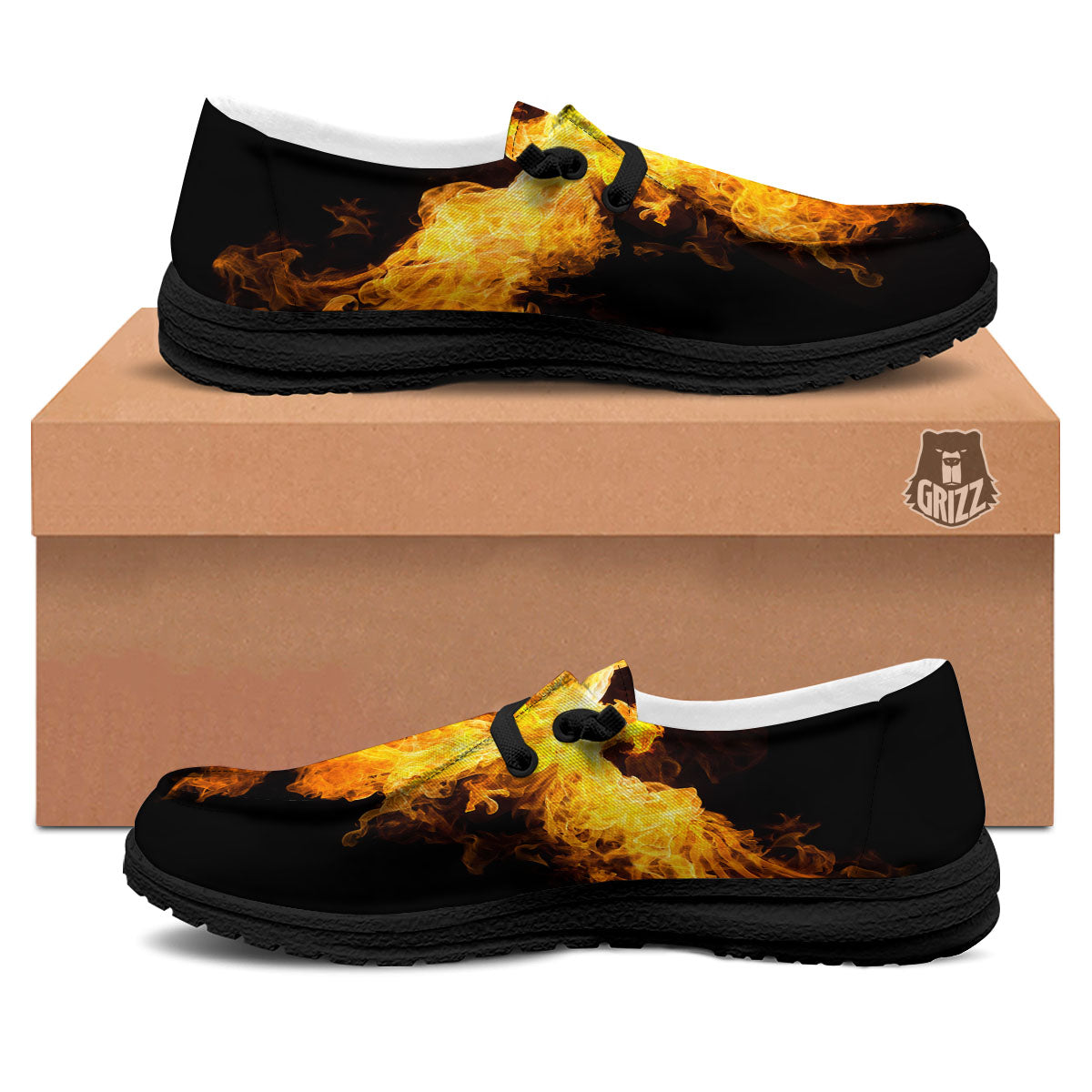 Firebird Phoenix Print Black Loafers-grizzshop