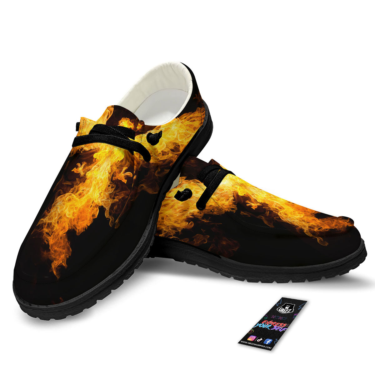 Firebird Phoenix Print Black Loafers-grizzshop
