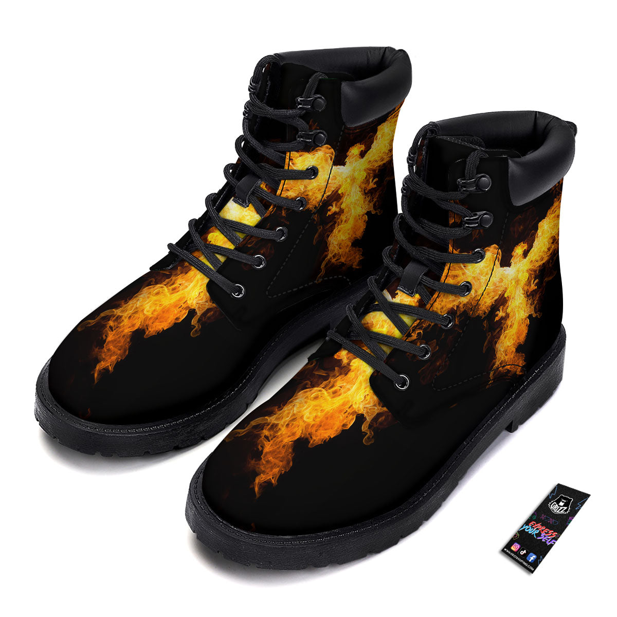 Firebird Phoenix Print Boots-grizzshop