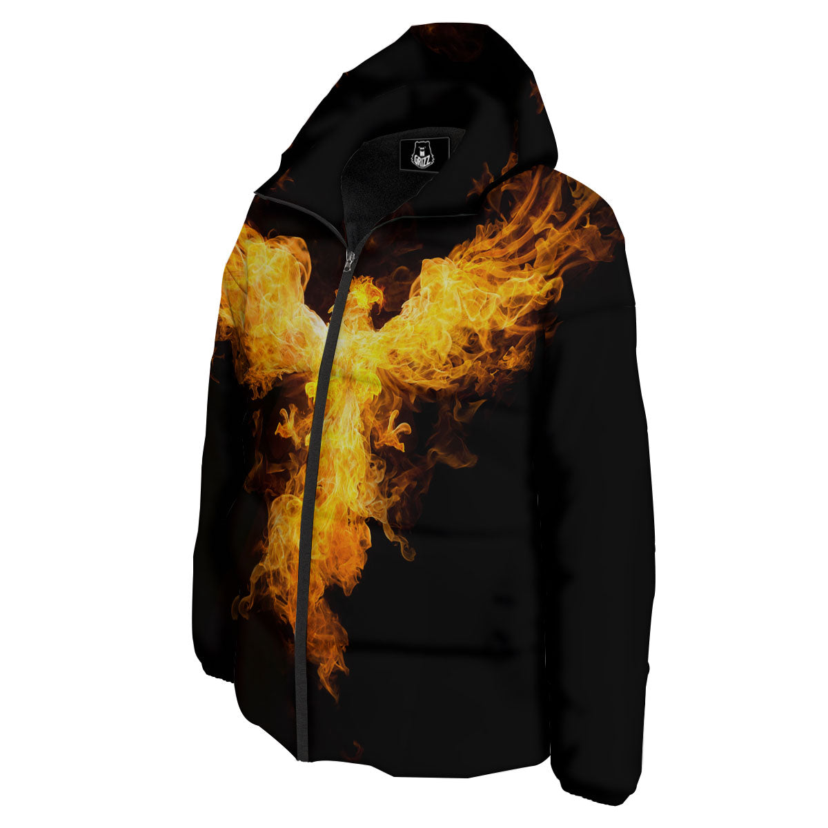 Firebird Phoenix Print Down Jacket-grizzshop