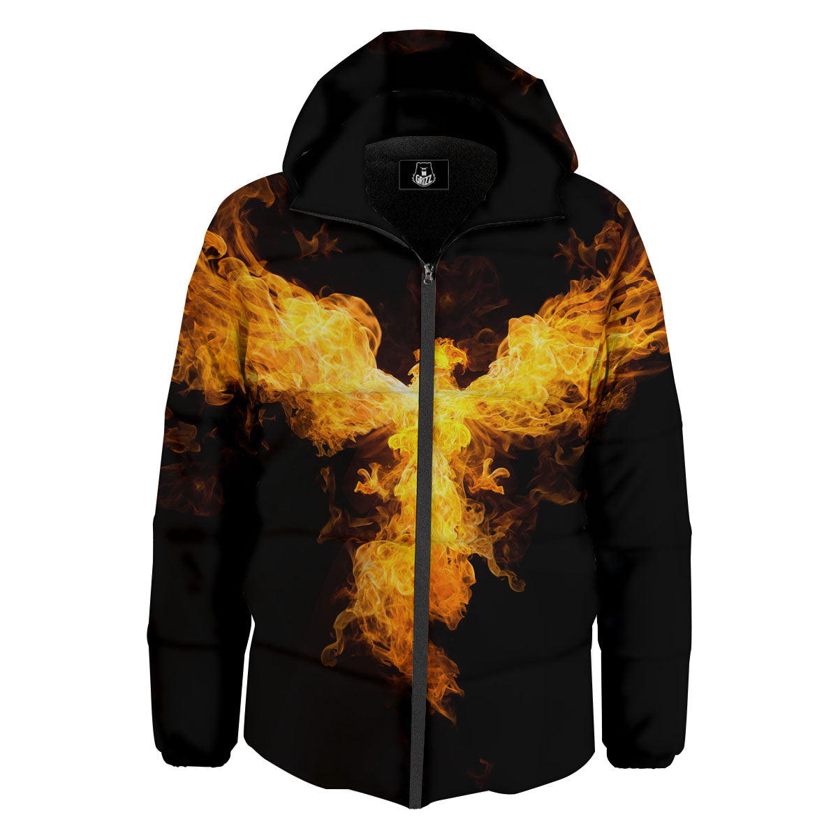 Firebird Phoenix Print Down Jacket-grizzshop