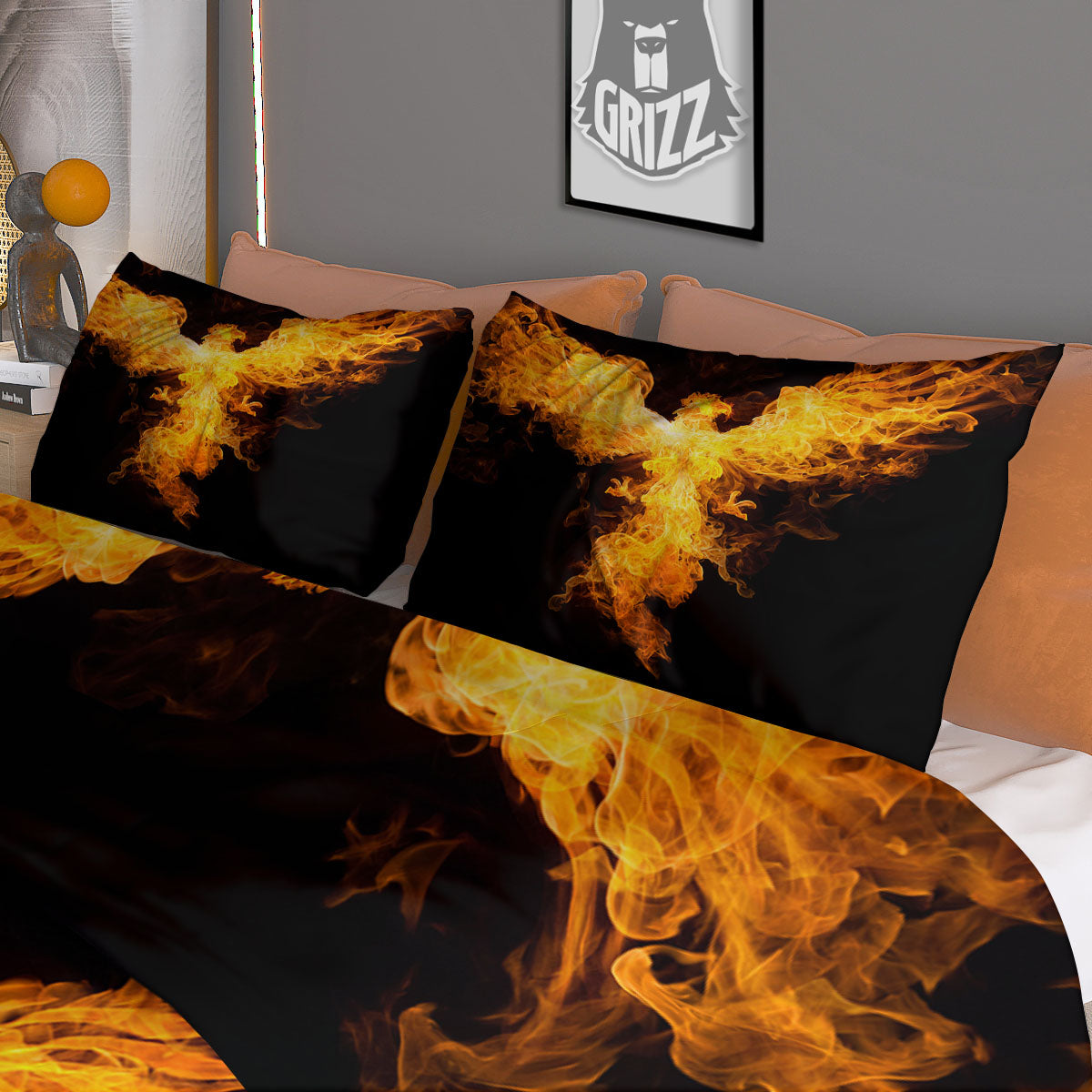 Firebird Phoenix Print Duvet Cover Bedding Set