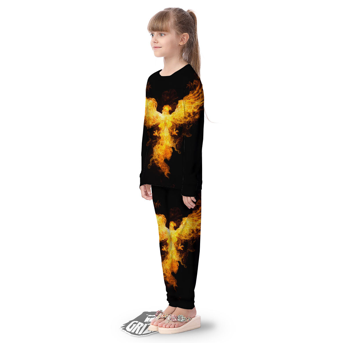 Firebird Phoenix Print Kid's Pajamas-grizzshop