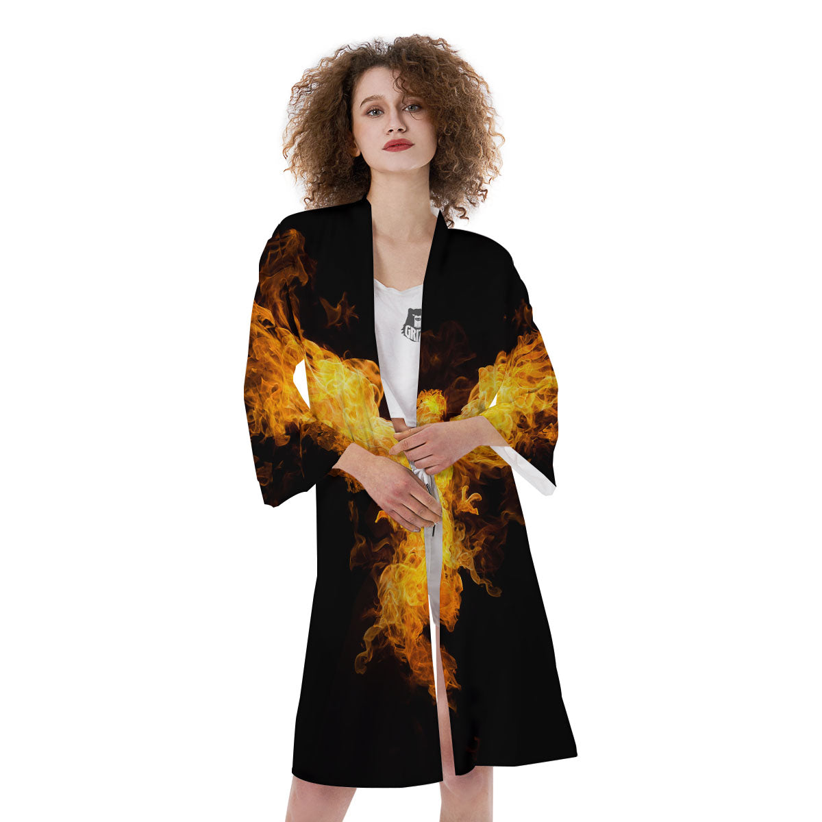 Firebird Phoenix Print Kimono-grizzshop