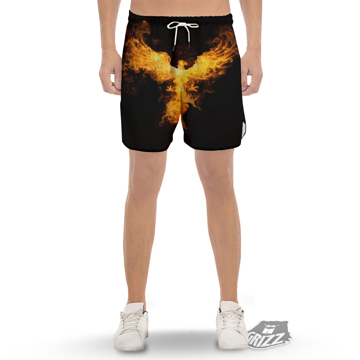 Firebird Phoenix Print Men's Gym Shorts-grizzshop