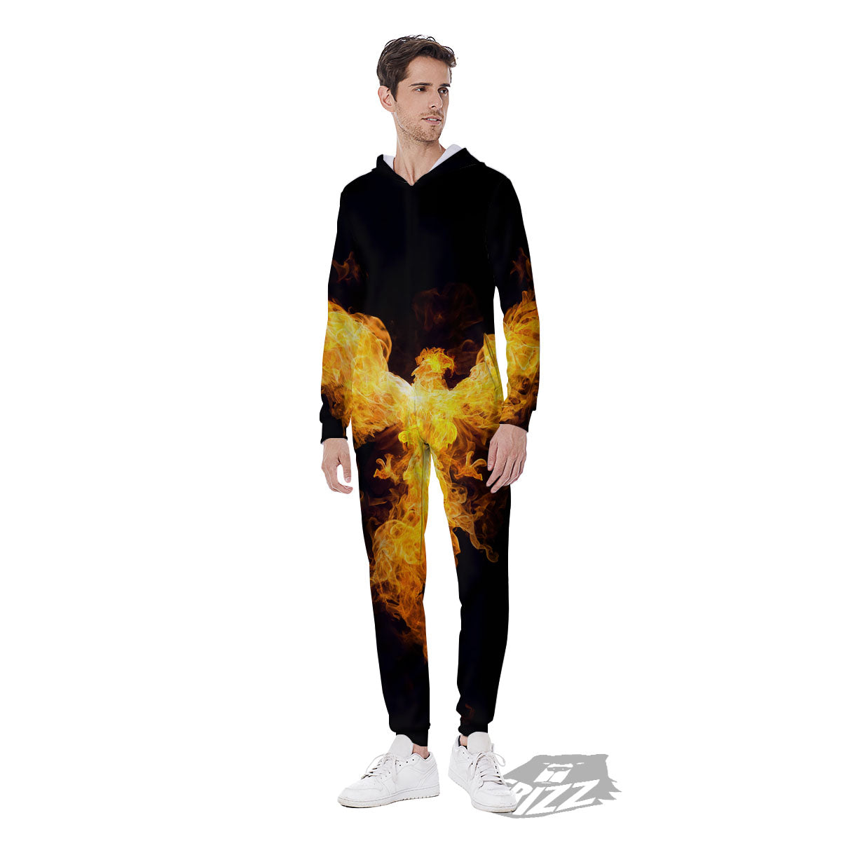 Firebird Phoenix Print Men's Jumpsuit-grizzshop