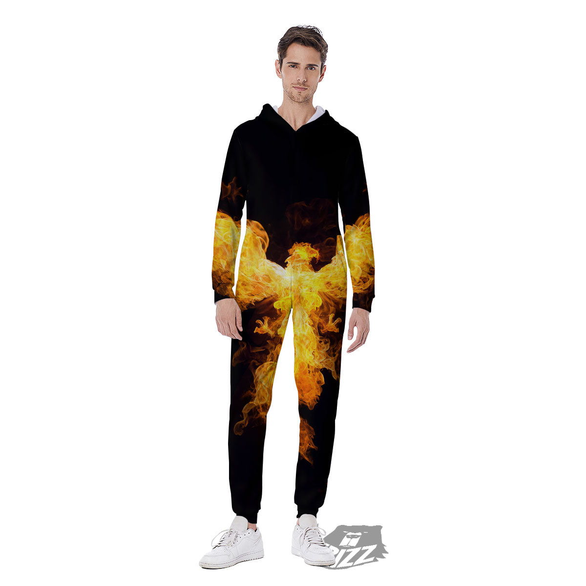 Firebird Phoenix Print Men's Jumpsuit-grizzshop