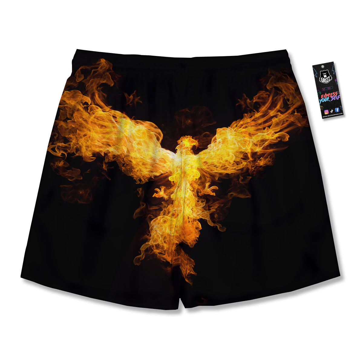 Firebird Phoenix Print Men's Running Shorts-grizzshop