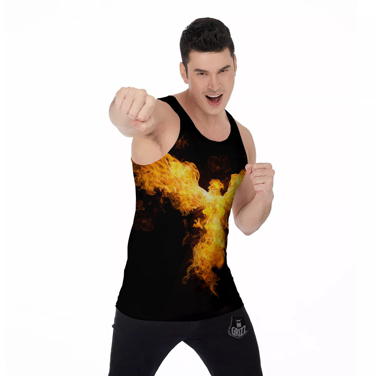 Firebird Phoenix Print Men's Tank Top-grizzshop
