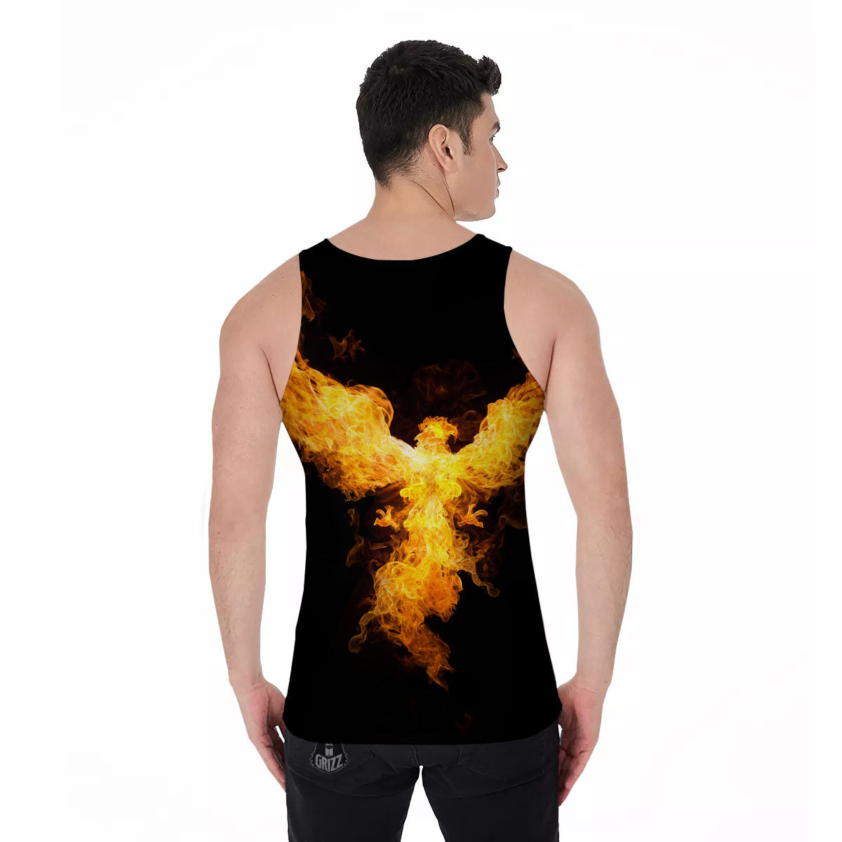 Firebird Phoenix Print Men's Tank Top-grizzshop