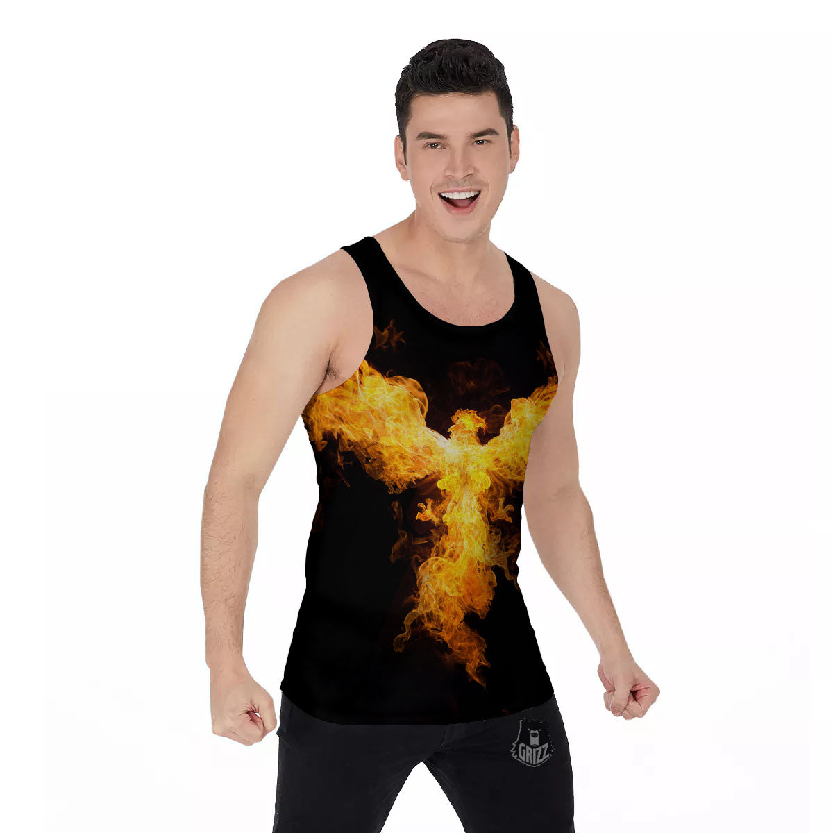 Firebird Phoenix Print Men's Tank Top-grizzshop