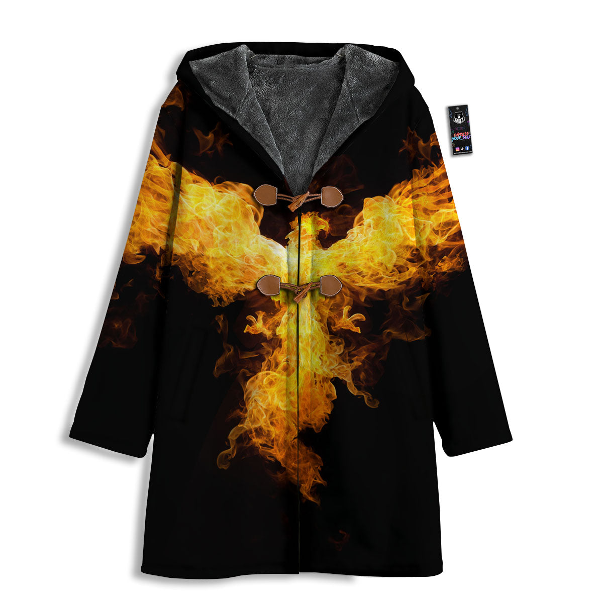 Firebird Phoenix Print Men's Windbreaker Jacket-grizzshop