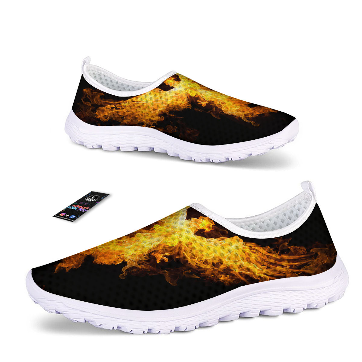 Firebird Phoenix Print Nurse Shoes-grizzshop
