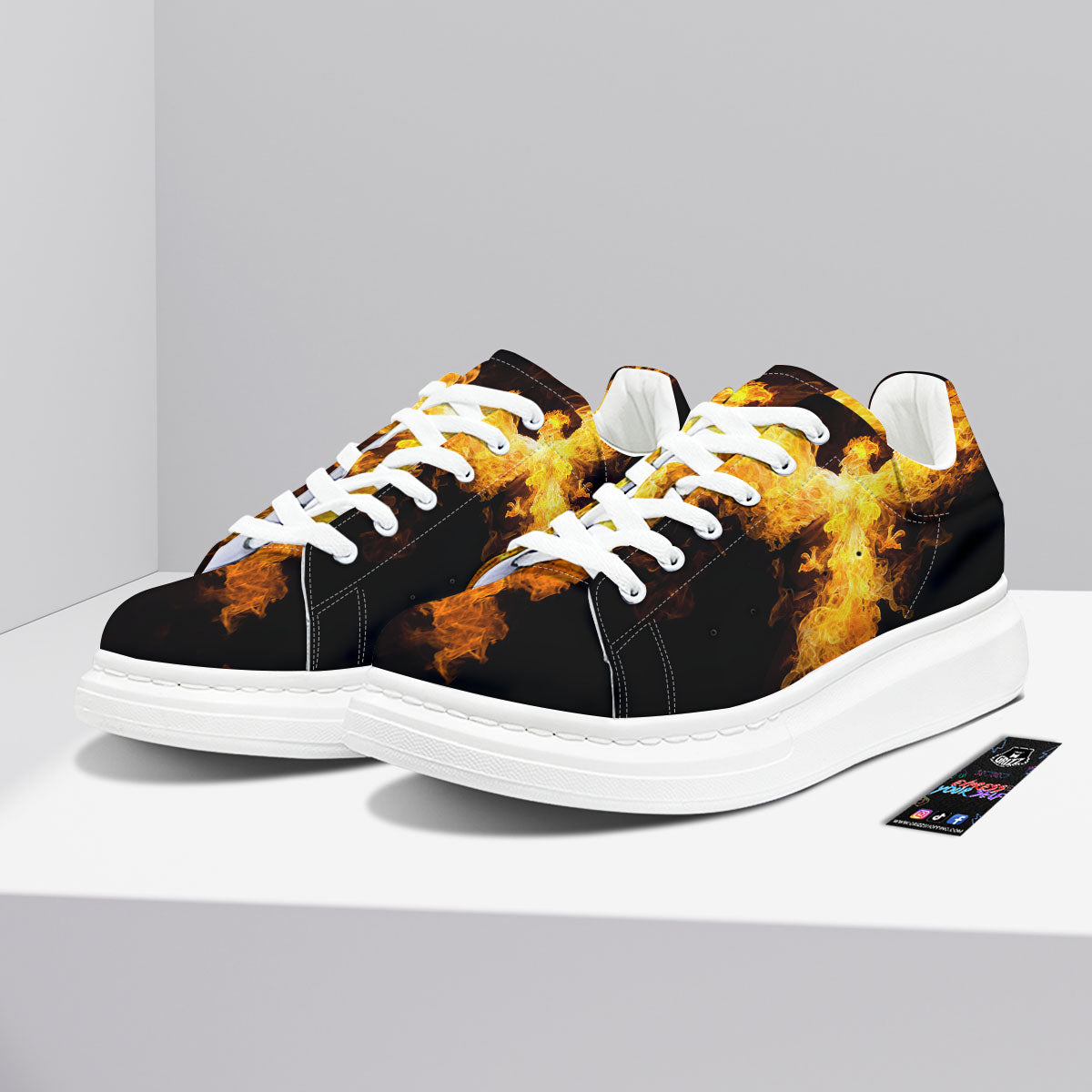 Firebird Phoenix Print Platform Shoes-grizzshop