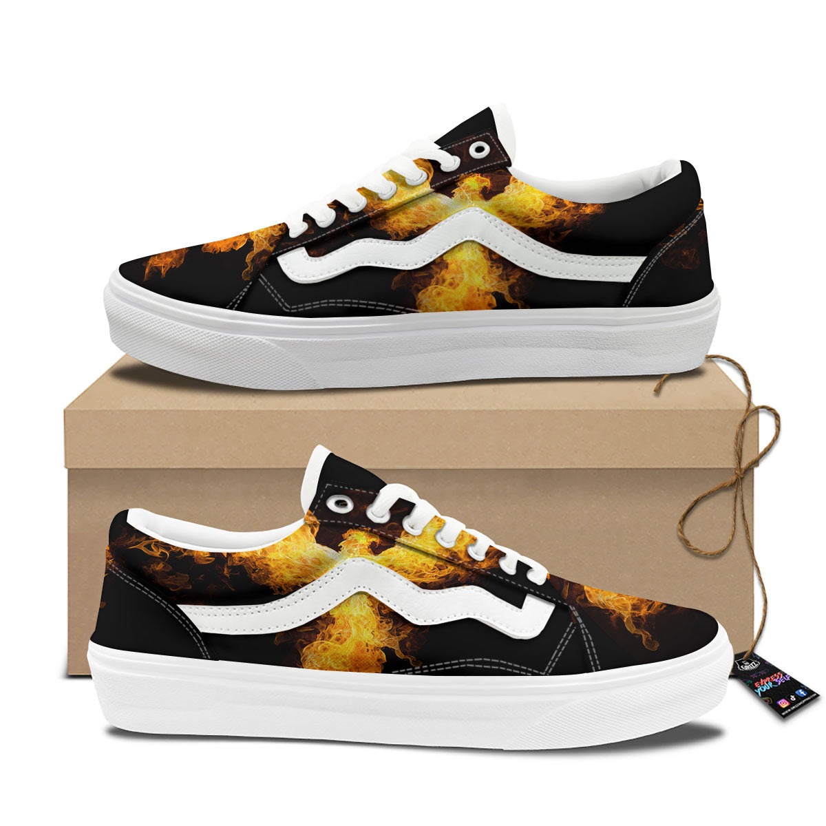 Firebird Phoenix Print Skate Shoes-grizzshop