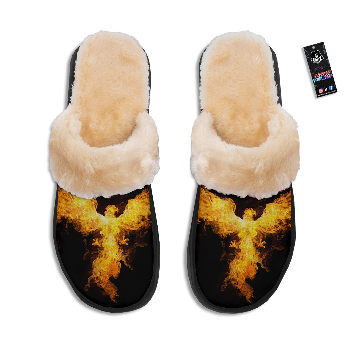 Firebird Phoenix Print Slippers-grizzshop