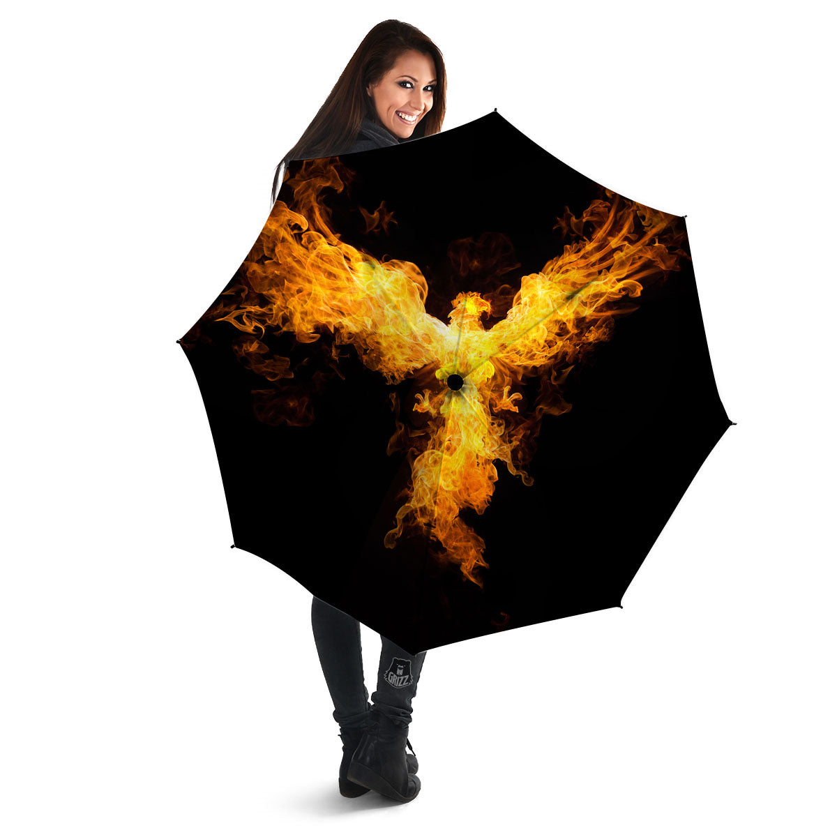 Firebird Phoenix Print Umbrella-grizzshop