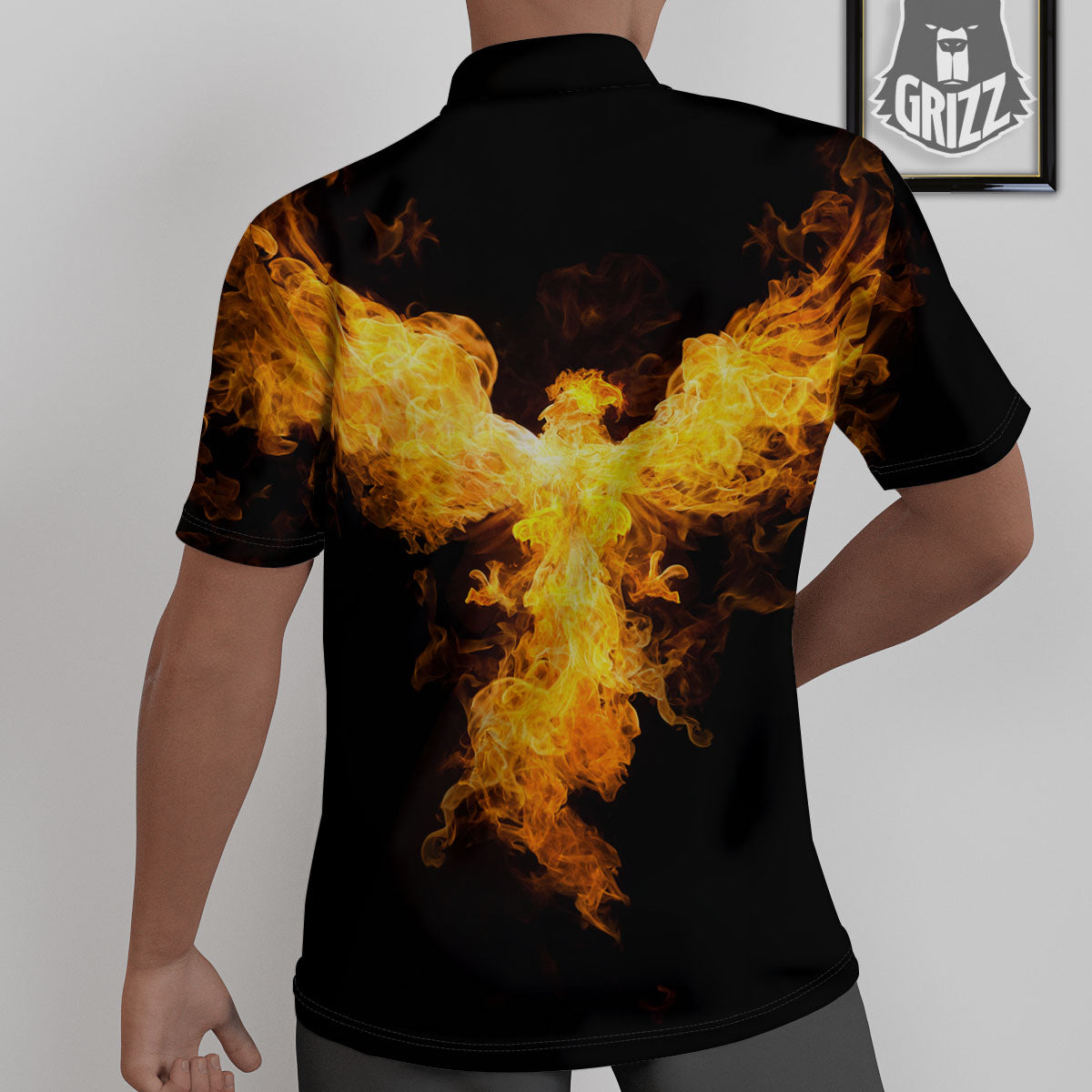 Firebird Phoenix Print Untucked Shirts-grizzshop
