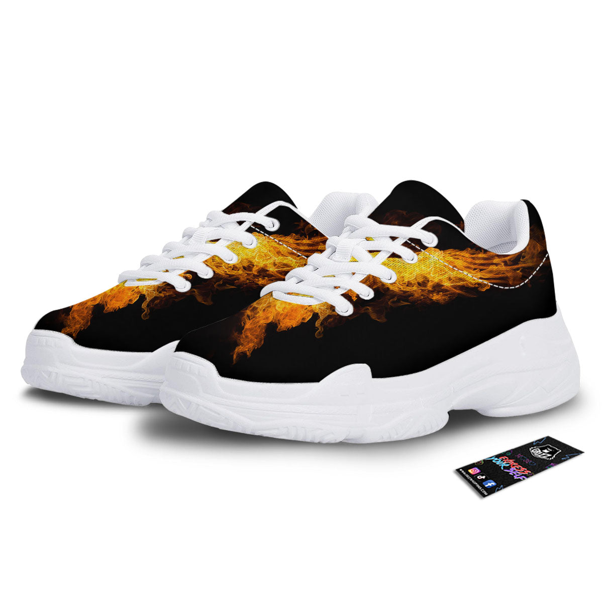 Firebird Phoenix Print White Chunky Shoes-grizzshop