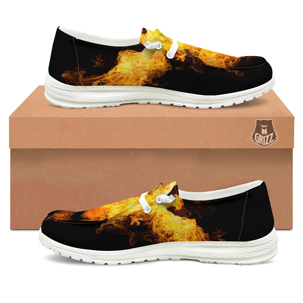 Firebird Phoenix Print White Loafers-grizzshop