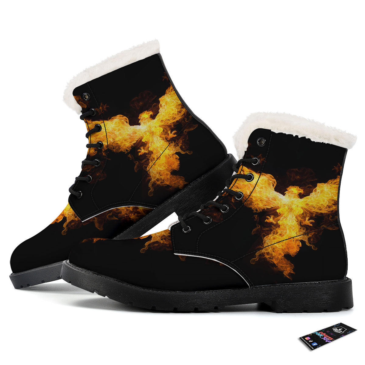 Firebird Phoenix Print Winter Boots-grizzshop